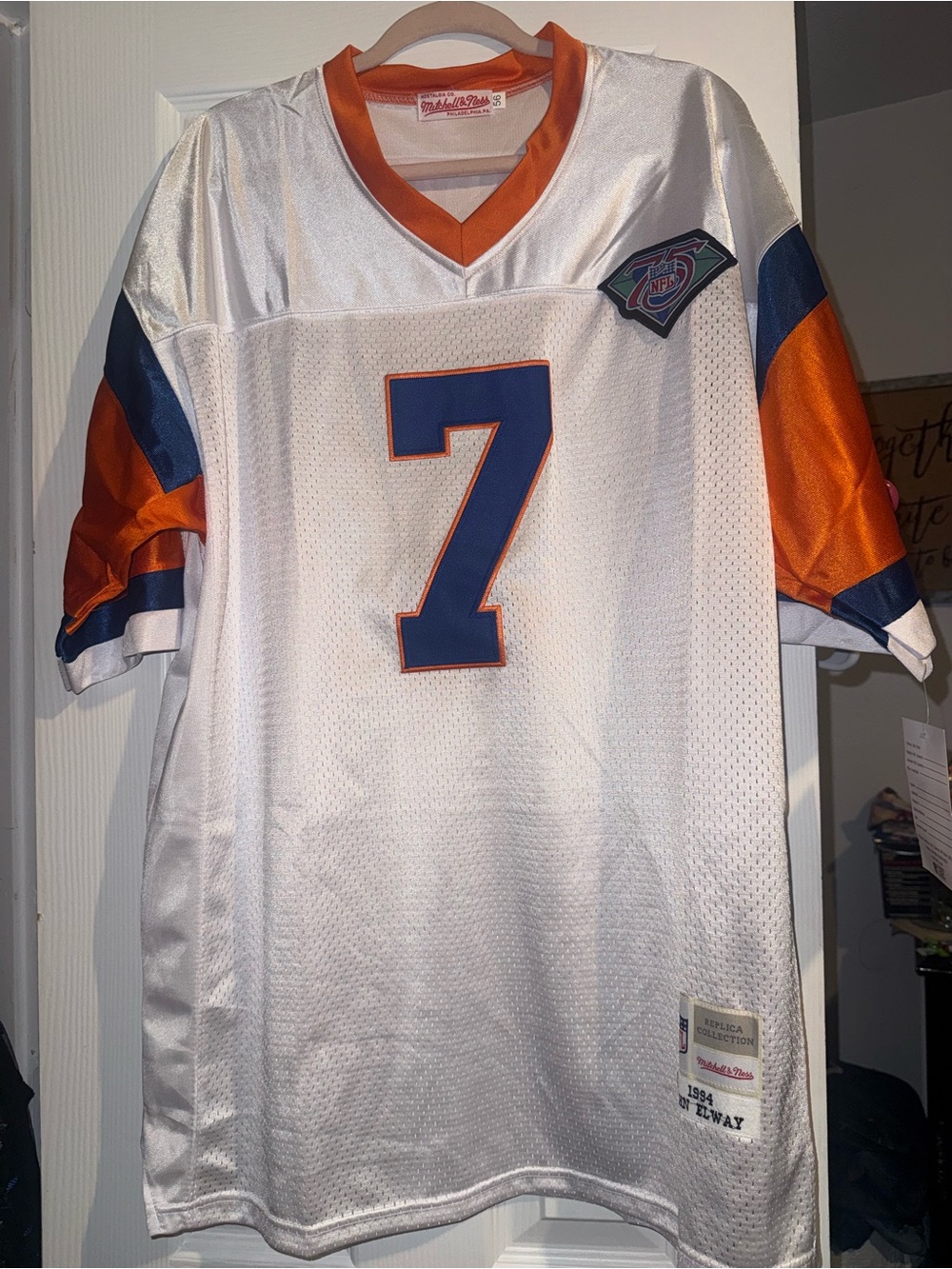 Mitchell & Ness White Orange Blue #7 NFL Jersey